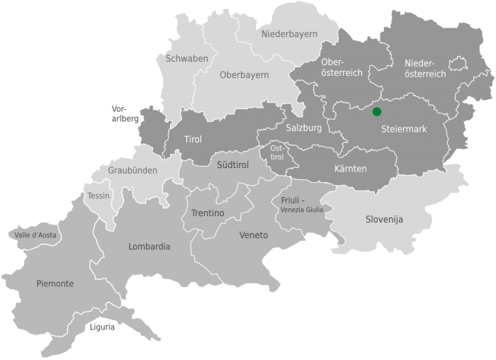 Lage des Bergsteigerdorfs Johnsbach
